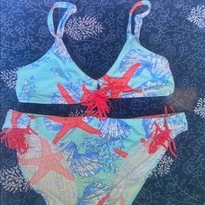Starfish Print Kids Bikini